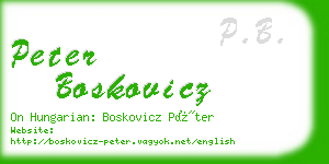 peter boskovicz business card